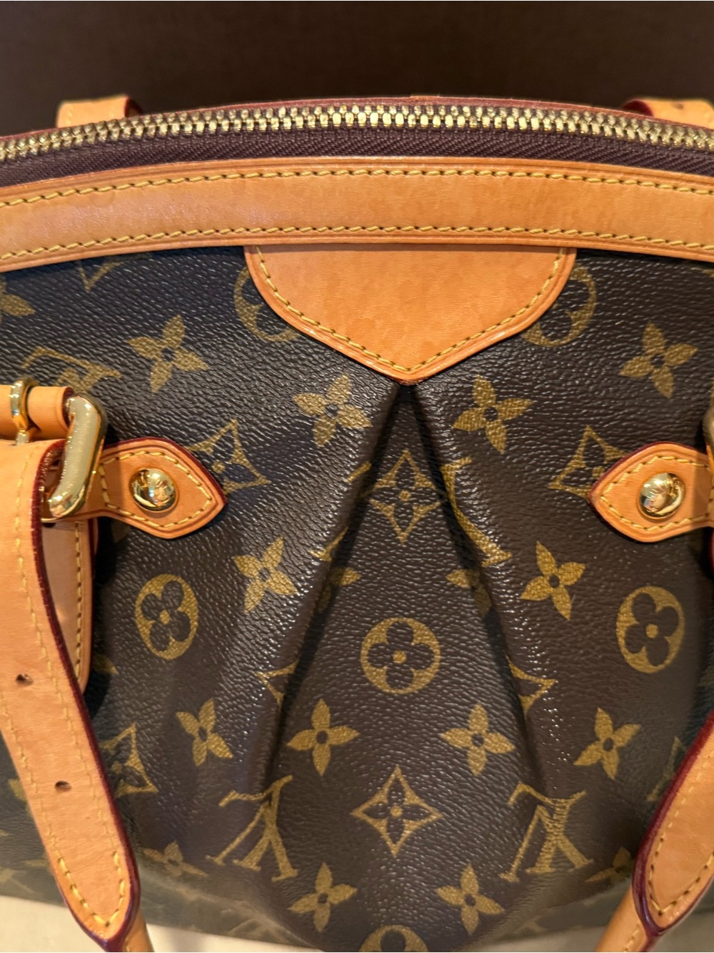 *ON SALE* Louis Vuitton TIVOLI GM Monogram Canvas Leather Brown Tan Shoulder Bag - Picture 10 of 16